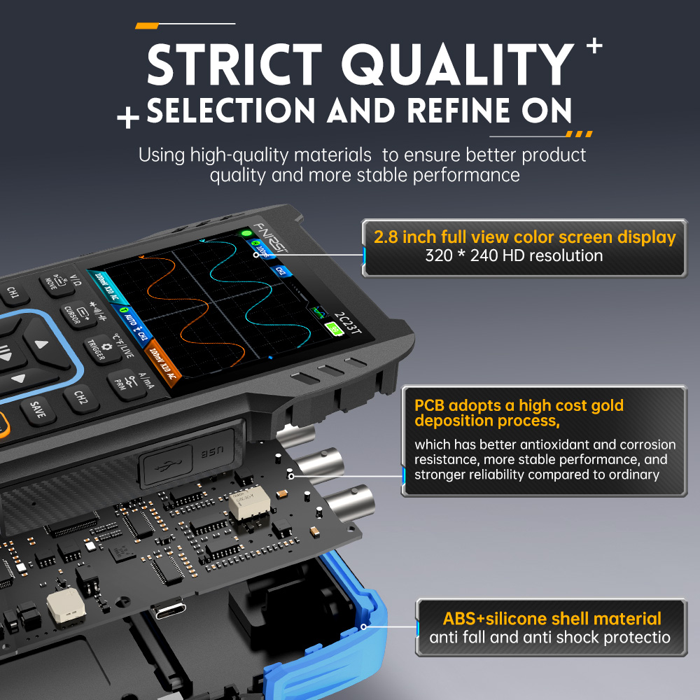 2C23T جهاز راسم إشارة رقمي 3 ف - مراجعة Fnirsi Digital Oscilloscope Handheld وسعره